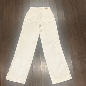 Brittannia Vintage from the 80s White Distressed Wide-Leg Pants